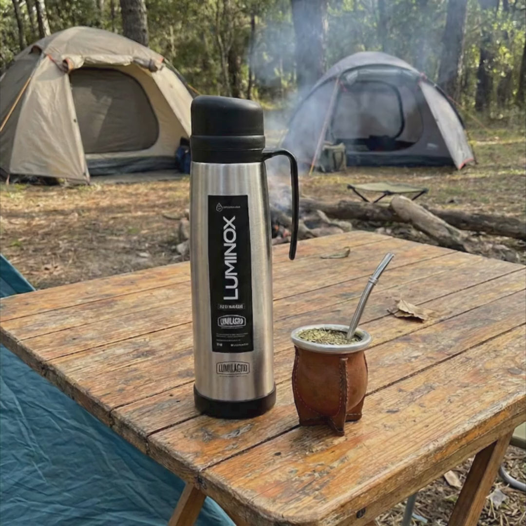 Lumilagro Luminox Stainless Steel Thermos with Handle 1L