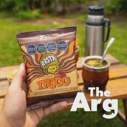 Rasta NEW Trico Triple Alfajor 100g | Cornstarch Triple Layer with Dulce de Leche & Dark Chocolate
