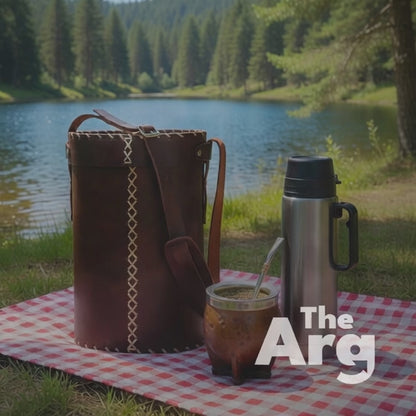 Brown Leather Matera – Traditional Argentine Mate Carry Bag