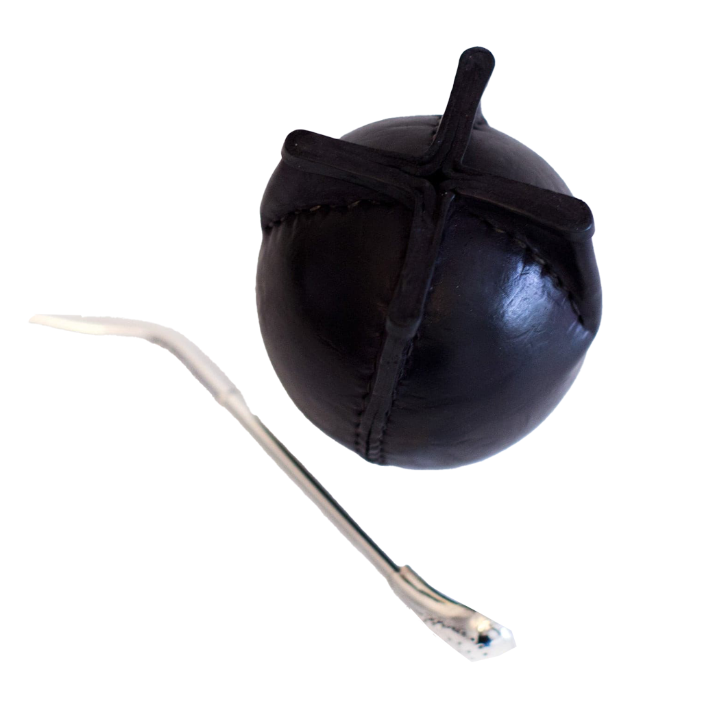 Premium Black Torpedo Mate Gourd with Bombilla | Traditional Argentine Mate Cup