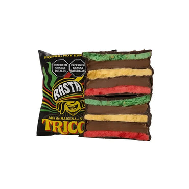 Rasta Trico Triple Alfajor | Dark Chocolate Covered Cornstarch Alfajor with Dulce de Leche 100 g / 0.22 lb