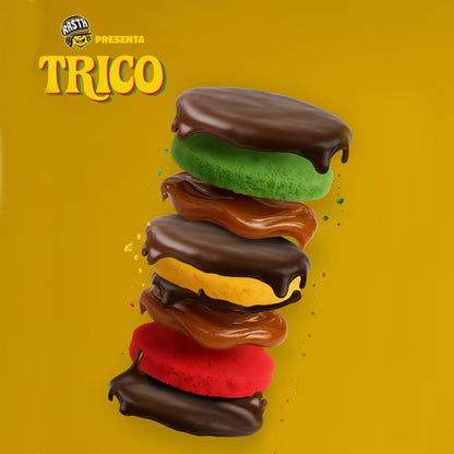 Rasta Trico Triple Alfajor | Dark Chocolate Covered Cornstarch Alfajor with Dulce de Leche 100 g / 0.22 lb