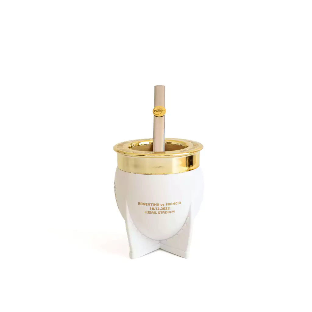White Mate Argentina Edición Campeones del Mundial Borde Dorado