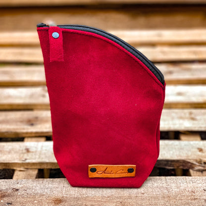 Suede Yerba Mate Holder Burgundy | Premium Yerba Storage Accessory